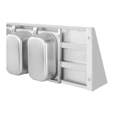 Mensola a muro appesa a console in acciaio inox con contenitori GN1 / 4