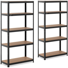 Étagère de stockage métallique 5 étagères 875 kg 90 x 40 x 180 cm gris-bleu 2 pièces.