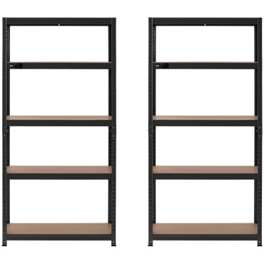 Estantes de armazenamento de metal 5 prateleiras 875 kg 90 x 40 x 180 cm cinza ----- up 2 pcs.