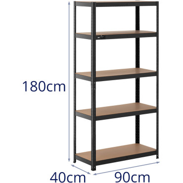 Estantes de armazenamento de metal 5 prateleiras 875 kg 90 x 40 x 180 cm cinza ----- up 2 pcs.
