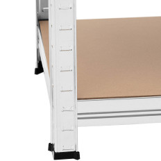 Μεταλλική βιβλιοθήκη αποθήκευσης 4 ράφια 320 kg 80 x 40 x 160 cm Γκρι 2 τεμ.