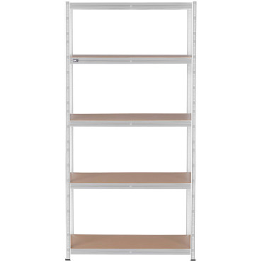 Estante de armazenamento de metal 5 prateleiras 750 kg 100 x 50 x 197 cm cinza