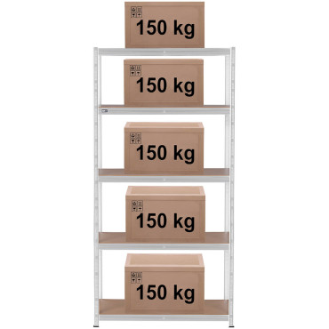 Metalo laikymo knygų spinta 5 lentynos 750 kg 100 x 50 x 197 cm Gray