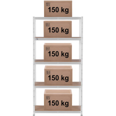 Metalo laikymo knygų spinta 5 lentynos 750 kg 100 x 50 x 197 cm Gray