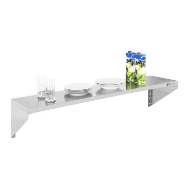 Prateleira de parede pendurado aço inoxidável único 120 cm