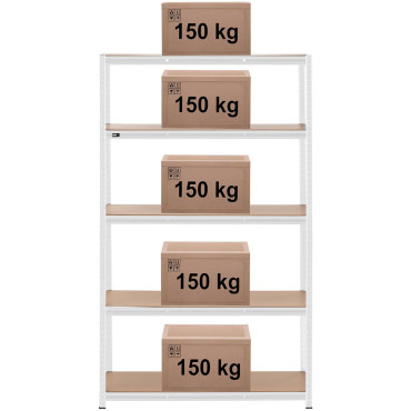 Metal Storage polica za pohranu 5 polica 750 kg 120 x 50 x 197 cm sive