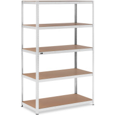 Fém tároló könyvespolc 5 polcok 750 kg 120 x 60 x 197 cm szürke