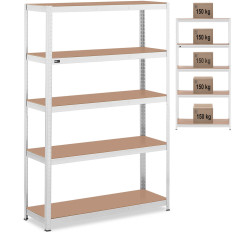 Metallist hoiuraamatute 5 riiulid 750 kg 120 x 40 x 180 cm hall