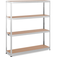 Estante de armazenamento de metal 4 prateleiras 600 kg 160 x 40 x 180 cm cinza