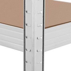 Étagère de stockage en métal 4 étagères 600 kg 160 x 40 x 180 cm grise