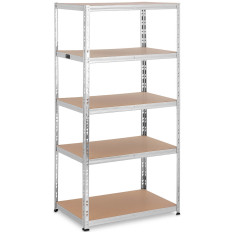 Metal Opbevaring Bogreol 5 Hylder 875 kg 90 x 60 x 180 cm grå