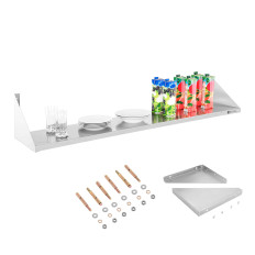 Scaffale per pareti appeso in acciaio inox singolo 150 cm