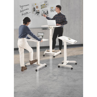 Tabela stojala za prenosni računalnik Naklonjena nastavljiva na kolesih 60 x 52 cm 760 - 1130 mm