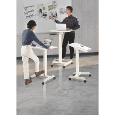Tabela stojala za prenosni računalnik Naklonjena nastavljiva na kolesih 60 x 52 cm 760 - 1130 mm