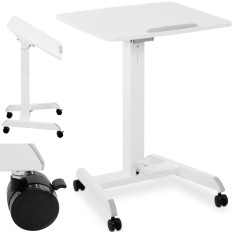 Tafellaptopstandaard instelbaar op wielen 60 x 52 cm 760 - 1130 mm