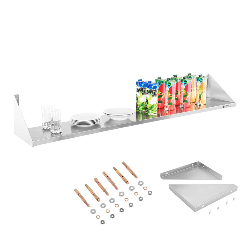 Estante de pared colgando acero inoxidable solo 180 cm