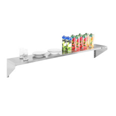 Vägghylla hängande rostfritt stål singel 180cm