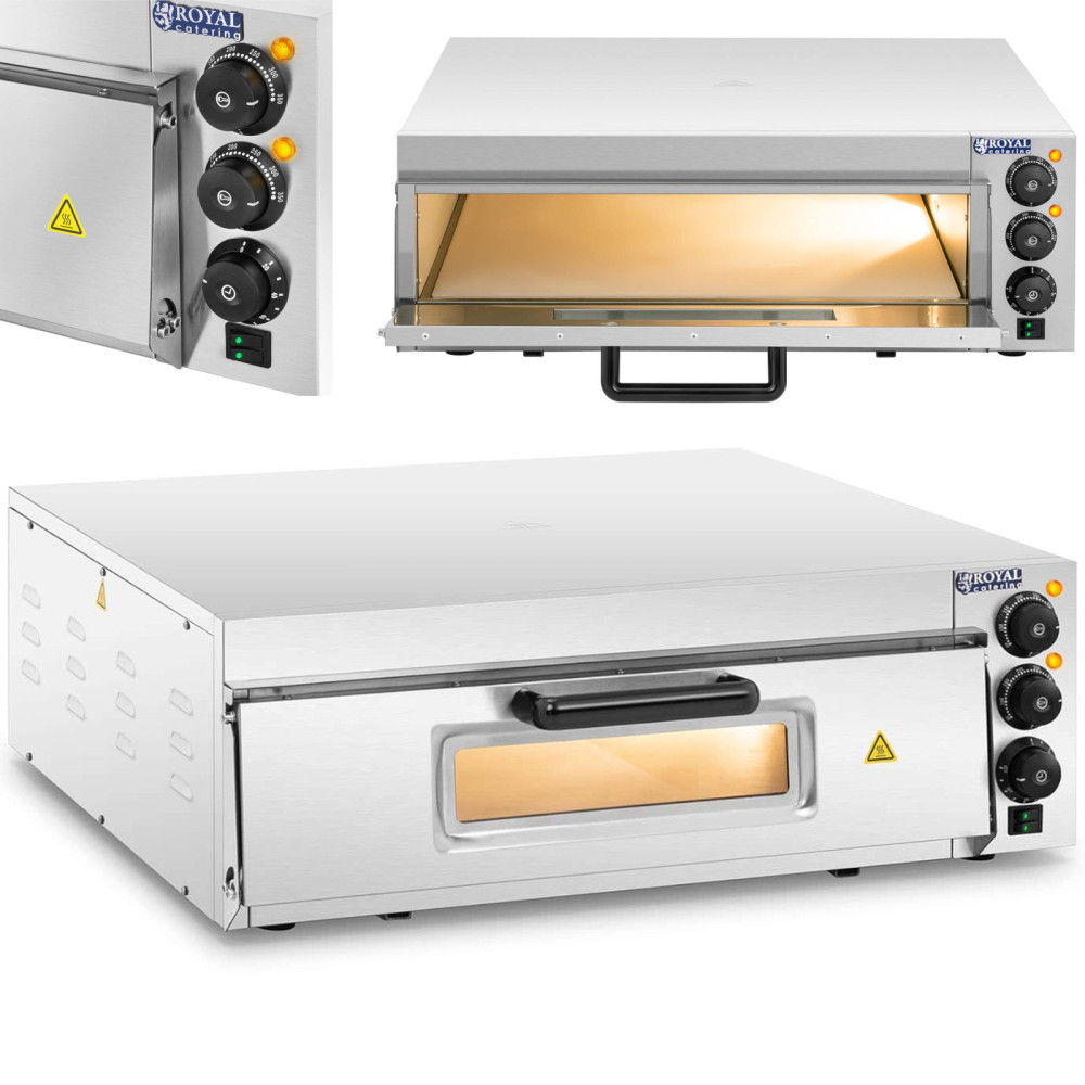 One-chamber pizza oven with glass 1 pizza 60 cm 230 V 3000 W