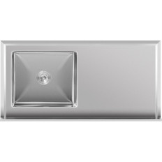 Sink Single-Chamber Catering Pool med en rasehylle og Rack 120 x 60 x 94,5 cm