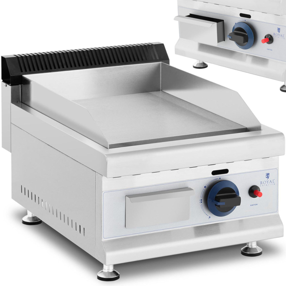 Ψησταριά αερίου. Μονό ομαλό ρυθμιζόμενο φυσικό αέριο 0,02 bar 35 x 40 cm 3100 w