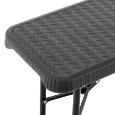 Záhradná stravovanie Bench Skladacia čierna až 300 kg 183 x 30 x 43 cm