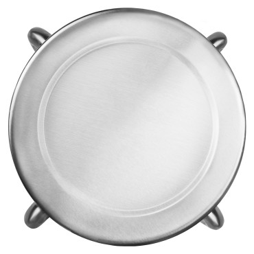 Pyöreä jakkarakenne, joka on valmistettu ruostumattomasta teräksestä keittiölle