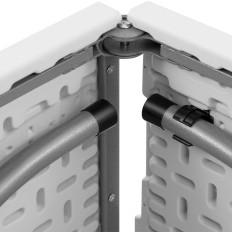 Sodo maitinimo stalas sulankstomas baltas iki 150 kg 180 x 75 x 74 cm