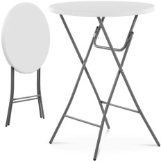 Tabela Tabela Okrogla Catering Bar zloženo belo do 100 kg. 80 cm x 110 cm
