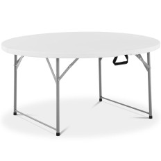 Vikta rundträdgårdsbord, isolerad på vitt. 150 x 74 cm