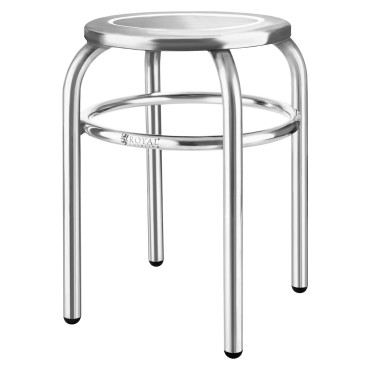 Tabouret rond en acier inoxydable pour la cuisine.
