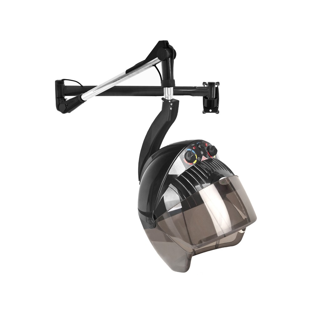 Sèche-cheveux à capuche ionique Gabbiano Centurion DVI-303W trois vitesses noir — vue latérale