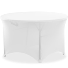 Flexible Abdeckung für ovale Tabelle. 150 cm weiß