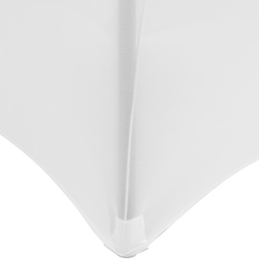Flexibele dekking voor ovale tafel. 150 cm wit
