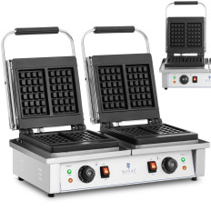 Taisnstūra vafeļu divējāda līdz 4 Beļģijas vaffas 2 x 2000 W