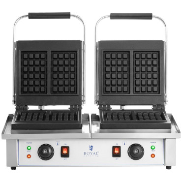 Taisnstūra vafeļu divējāda līdz 4 Beļģijas vaffas 2 x 2000 W