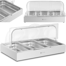 Brokastis bufetes teritorija ar rolltop 3x gn vāks 1/3 3x 2.6 l
