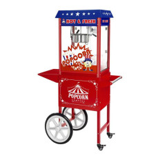 Macchina per popcorn mobile con carrello a ruota in teflon 1600W