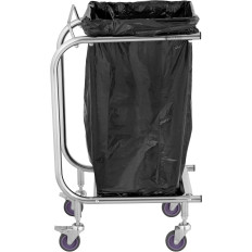 Trolley Ständer auf Müllsäcken Edelstahlabfall