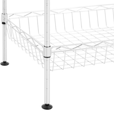 Librería de alambre de metal para armario de vestuario 5 cestas 45 x 35 x 152 CM a 100 kg