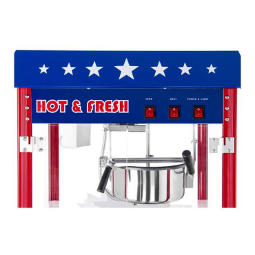Mobile Popcorn Machine med Teflon 1600W Wheel Trolley
