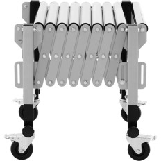 Table de transport à rouleaux pliable avec 9 rouleaux, capacité jusqu'à 130 kg, dimensions 145 x 59 x 96 cm.