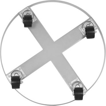 Base de carrinho sobre rodas para transportar barris até 300 kg. 60 cm
