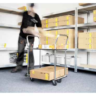 Transporthyllor med handtag 2 hyllor upp till 120 kg 72 x 43 cm