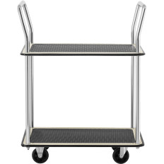 Cochecito de estante de transporte con manijas 2 estantes de hasta 120 kg 72 x 43 cm