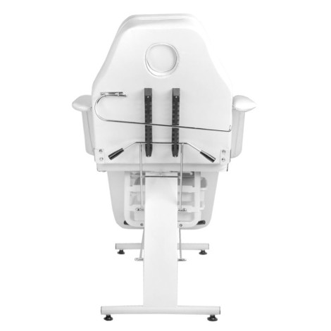 Fauteuil cosmétique Basic 202 blanc avec plateaux — vue arrière