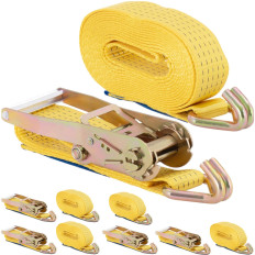Riem. Transportriemen met een spanner 6 m 300 Dan. Set van 4 stuks.