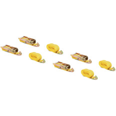 Sangles de transport à tirette avec tendeur 4 m 300 daN ensemble de 4 pièces.
