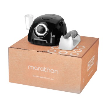 Machine à lime à ongles Saeyang Marathon 3 Champion noire avec embout H200 — ensemble présenté