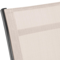 Garden decker med justerbar ryggstøtte og aluminiumsramme opptil 160 kg beige