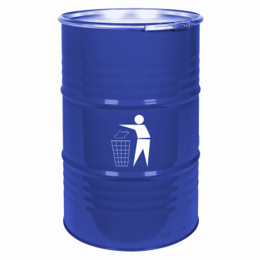 Balde de recipiente ao ar livre lixo lata de aço durável barril 200l - azul